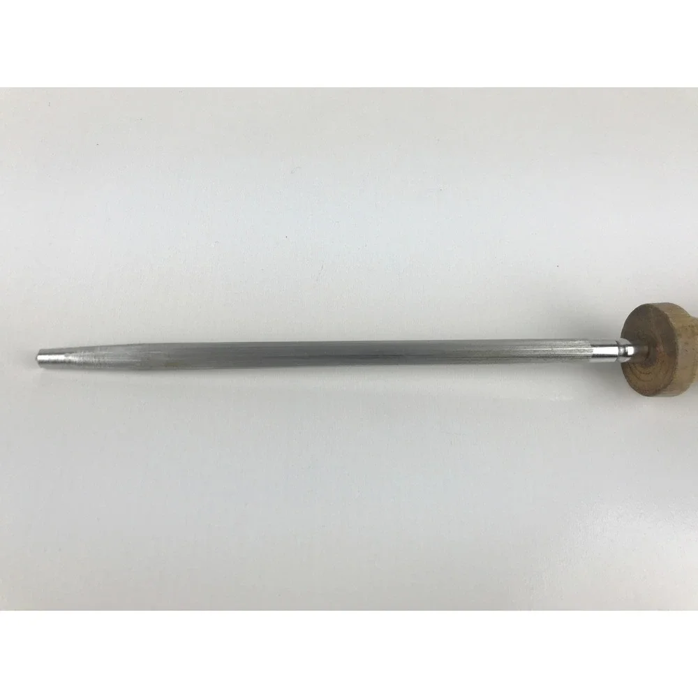 Vintage Unbranded Knife Sharpening Steel Rod‎ Wooden Handle Kitchen Tool 12